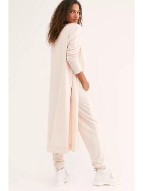 Free People Beach Bicoastal Cardigan Pink Small Swim Cottagecore Summer